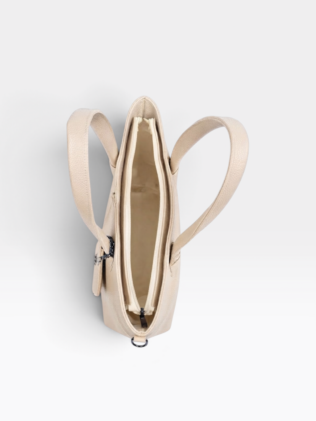 Chain Pouch Structured Tote Bag