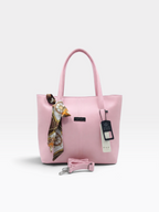 Scarf Detail Structured Tote Bag