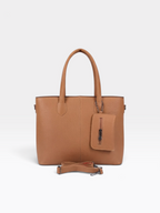 Chain Pouch Structured Tote Bag