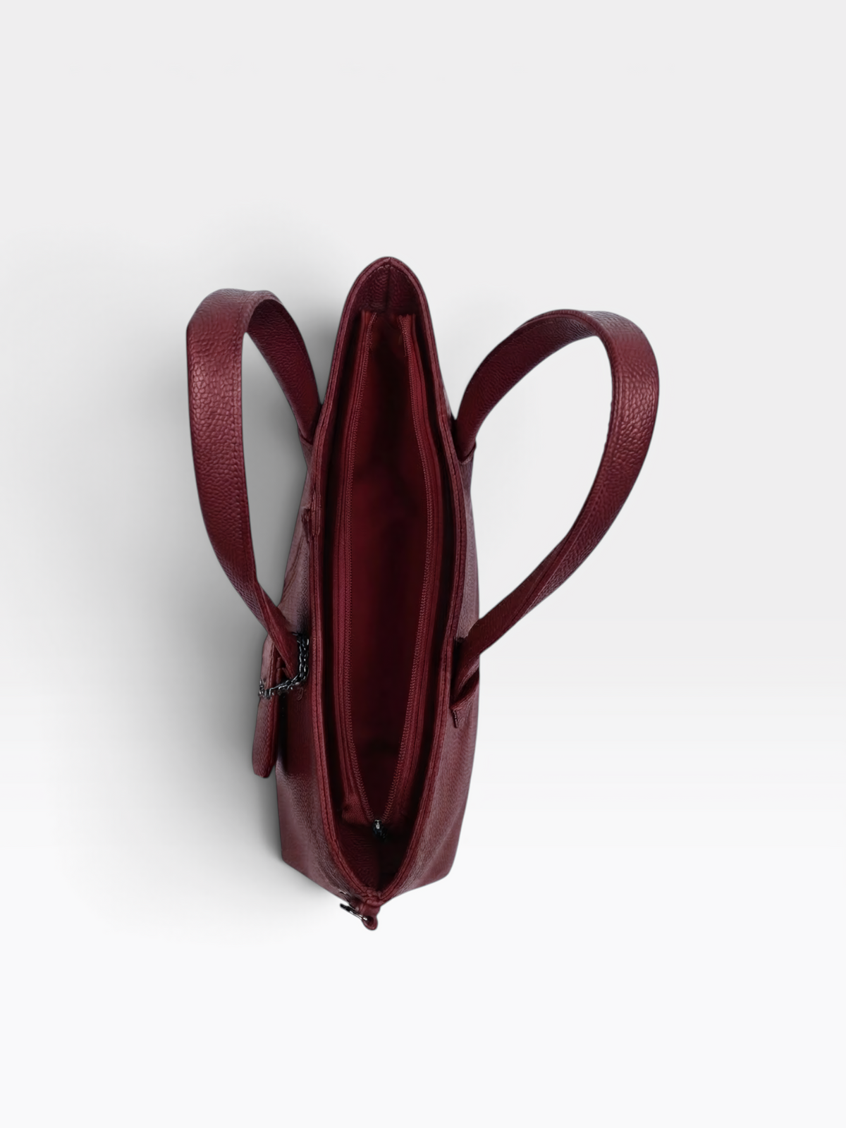 Chain Pouch Structured Tote Bag