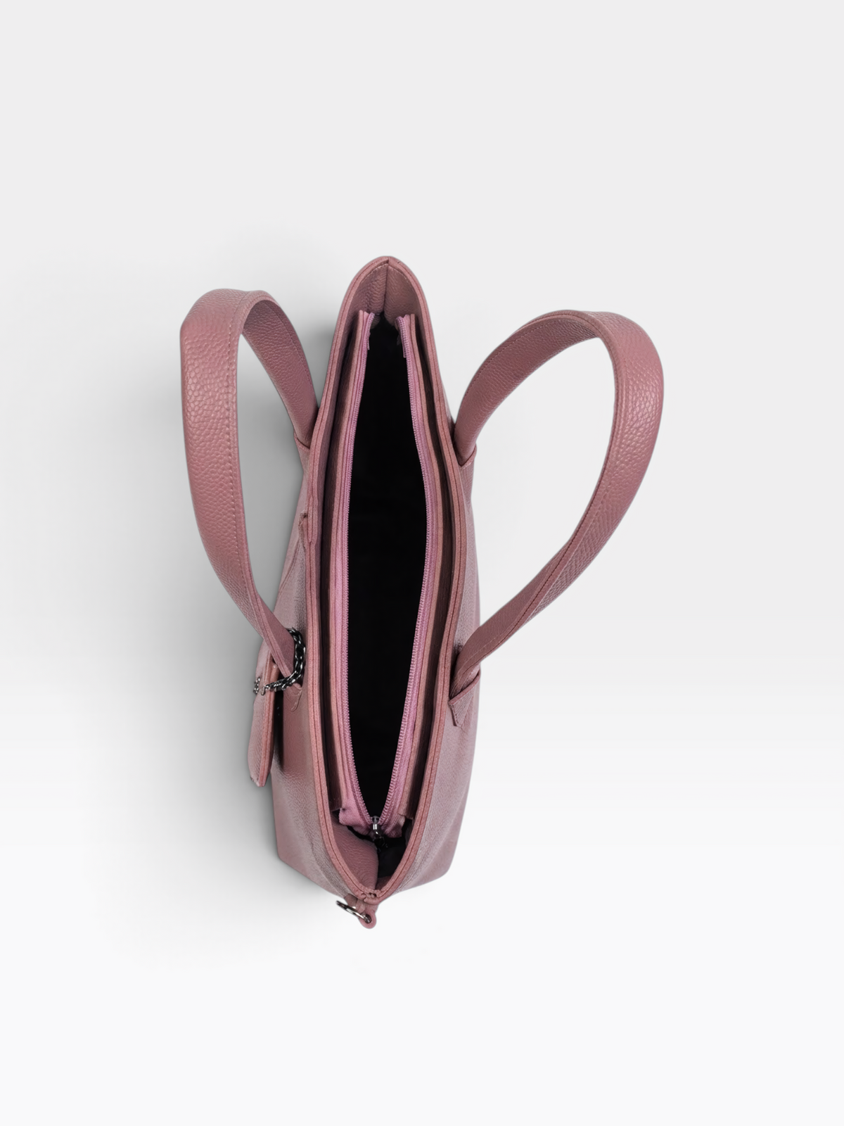 Chain Pouch Structured Tote Bag