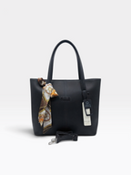 Scarf Detail Structured Tote Bag