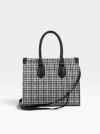 Large Houndstooth Structured Tote – product view 1