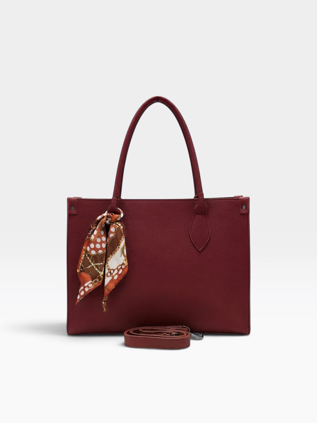 Soft Grain Scarf Detail Tote Bag