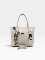 Scarf Detail Structured Tote Bag